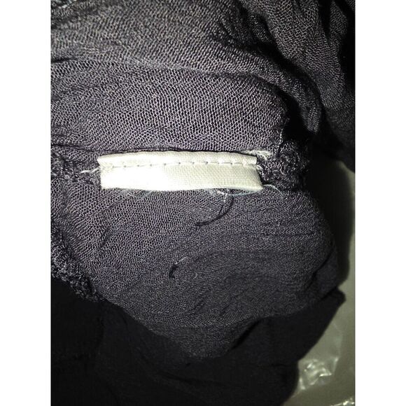 Kensie Jeans Charcoal Purple Hi-lo Crepe Tassel Peasant Blouse Large - Picture 10 of 10